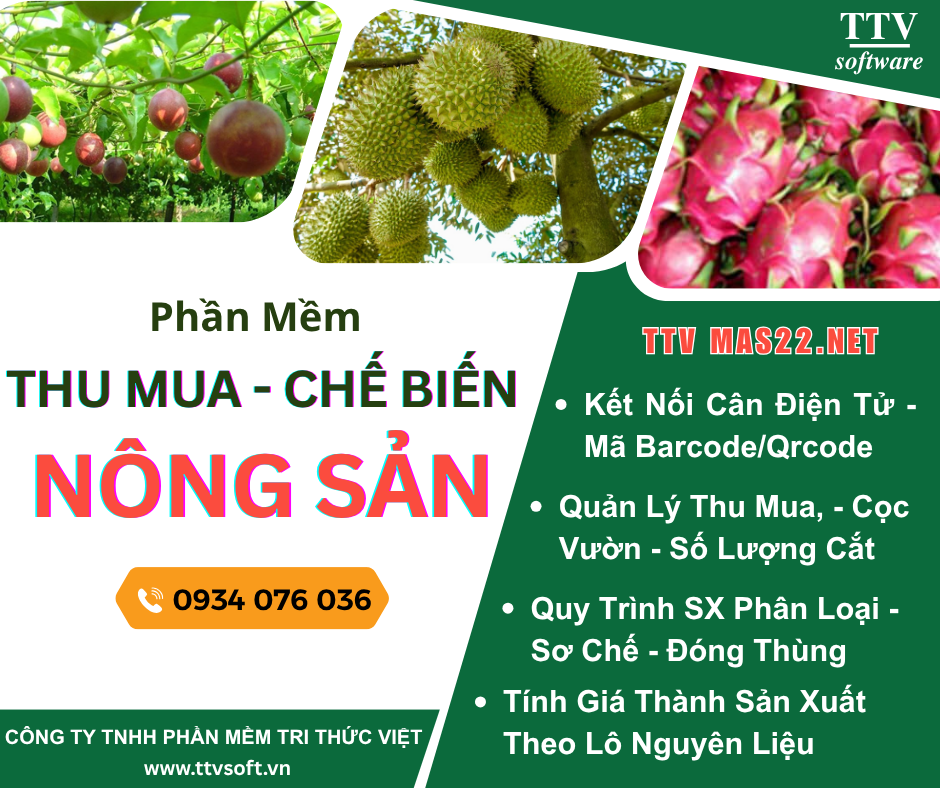 Giải pháp quản lý thu mua, sơ chế gia công nông sản xuất khẩu